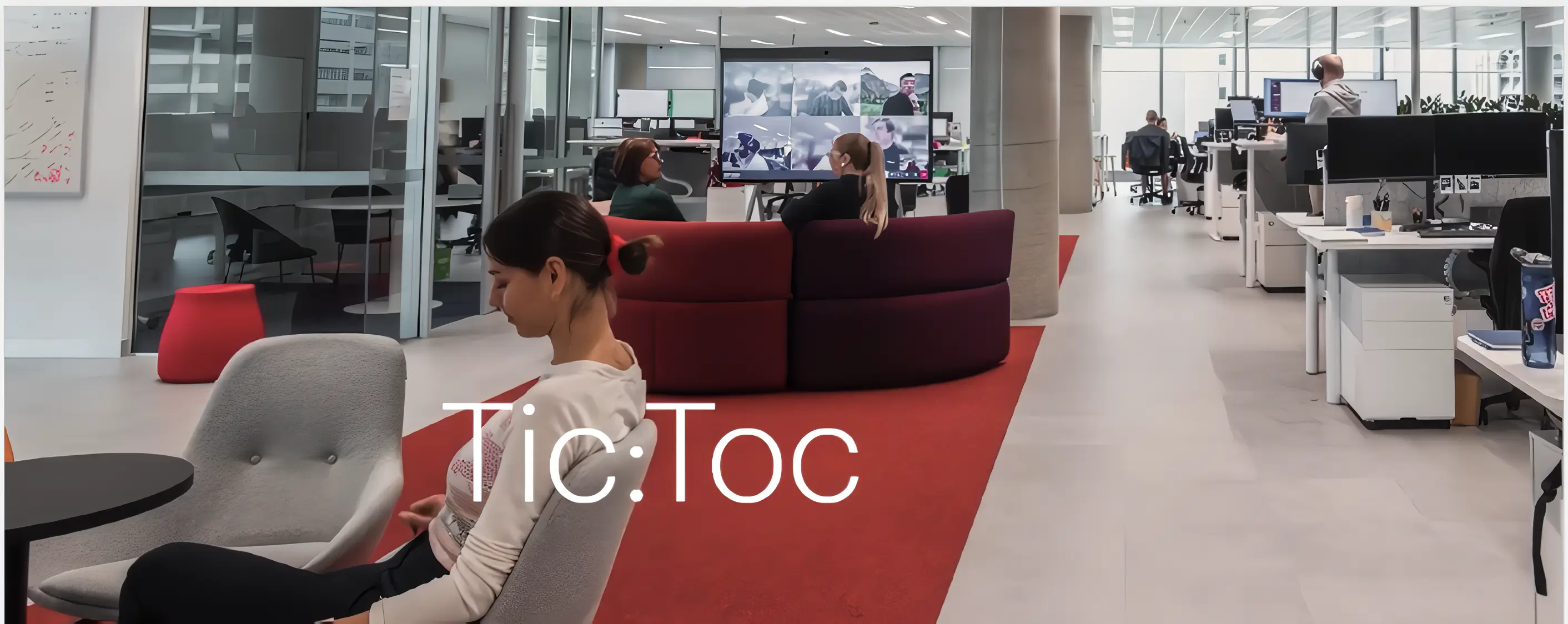 Tic:Toc employees sitting on the hand picked Bauhaus Grid Lounge in the Adelaide office.