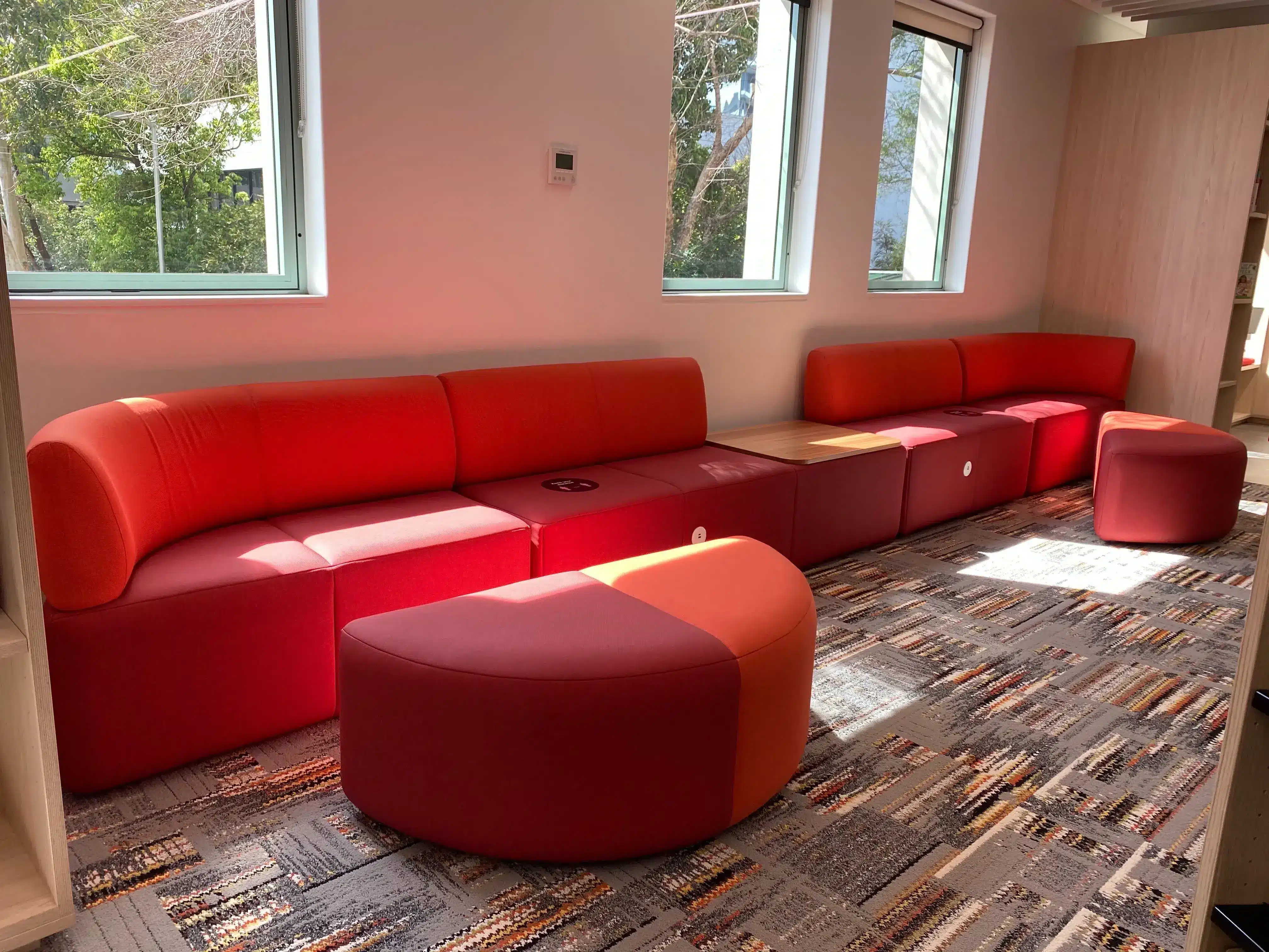 Burwood Council Community Hub and Library Sydney with the Bauhaus collection in red.