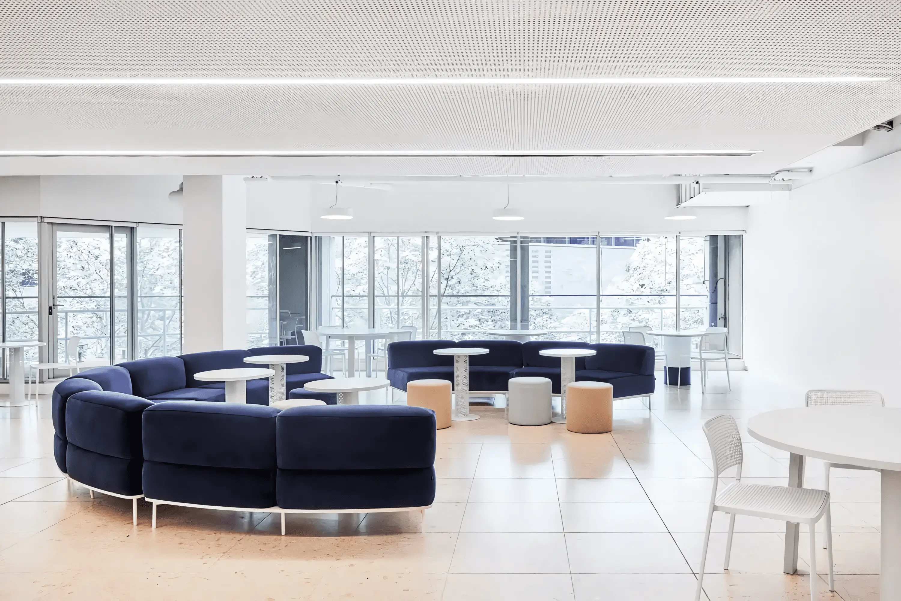 The Softscape Lounge as the lobby centre piece in the Australian Ballet interior design by Hassell and photo by Lillie Thompson