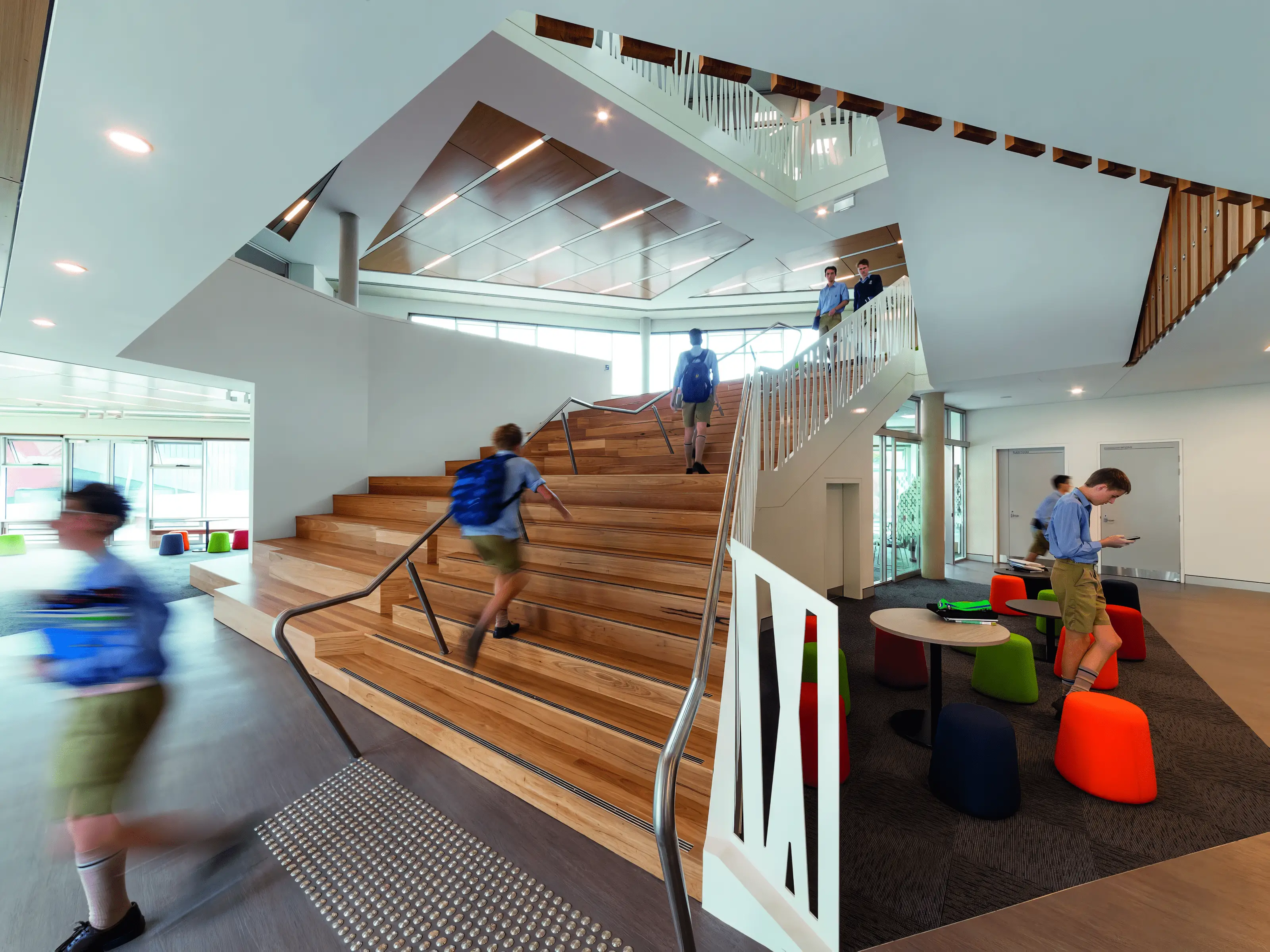 The Snow Centre for Education designed by DJAS Architecture featuring LENs Softscape Stools.